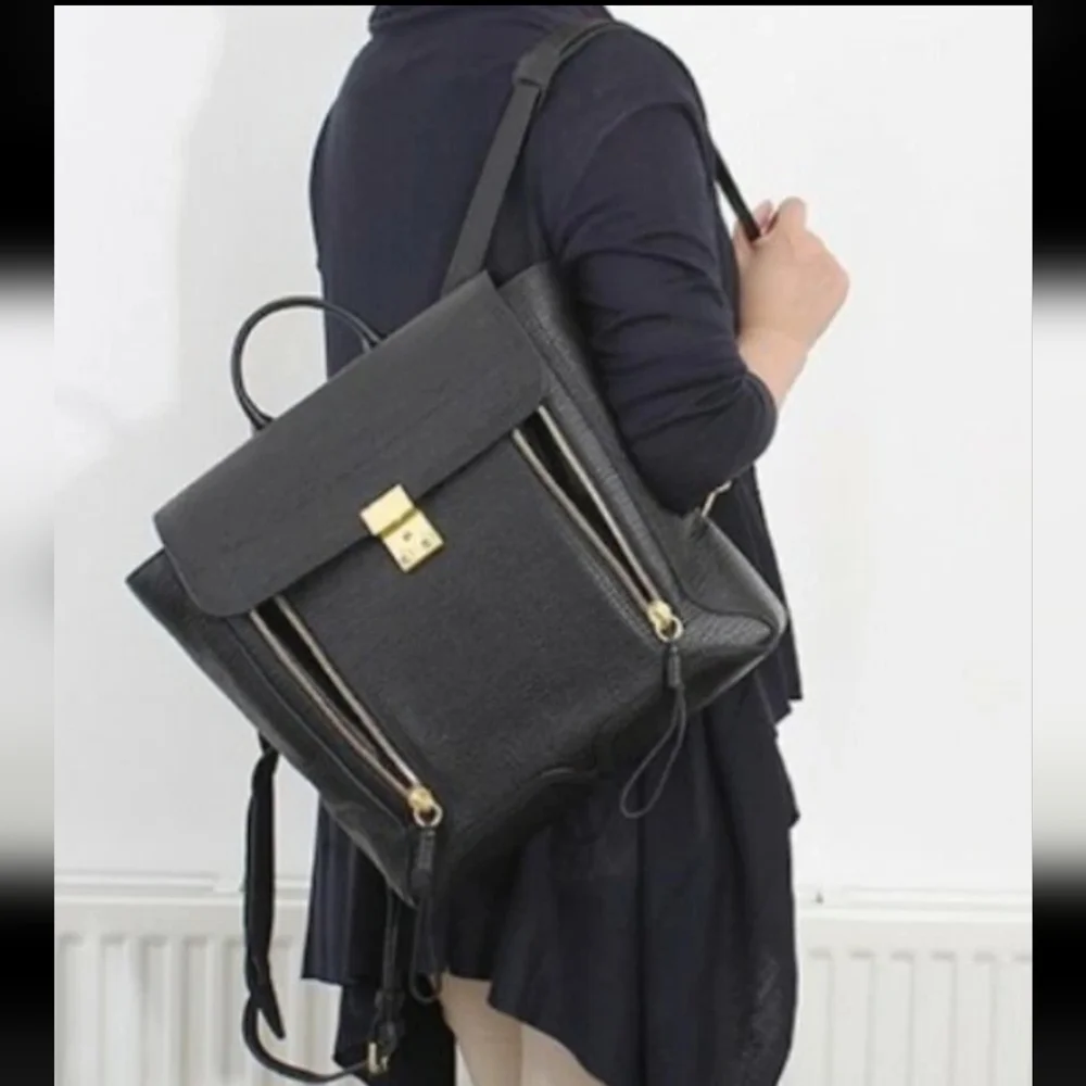 3.1 Phillip Lim Pashli Genuine Black Genuine Leather Backpack Bag